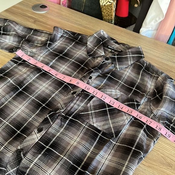 NEW Tolani Collection Neicy top button down plaid floral size XXS - Picture 9 of 14